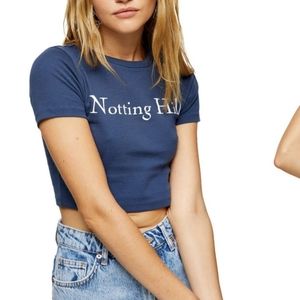 Topshop Notting Hill Crop Top Short Sleeve Tee Crew Neck NEW WITH TAGS